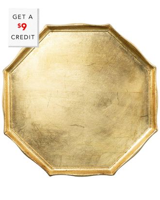Vietri Vietri Florentine Wooden Accessories Gold Octagonal Tray With $11 Credit