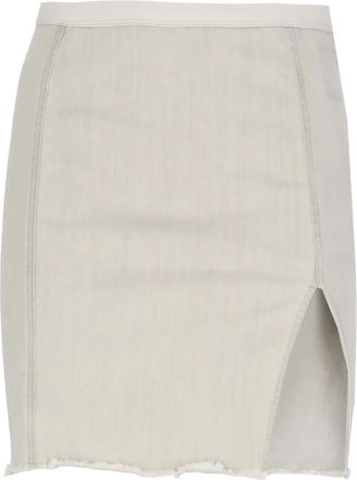 Rick Owens Sacred Mini-rok met Rauwe Zoom - Dames - Korte rokken - Grijs - M - Katoen - Rokken