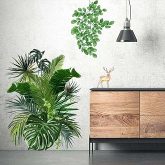 OEM Pegatinas De Pared De Plantas Verdes, Pegatinas De Pared De Plantas N&oacute;rdicas Tropicales, Hojas De Monstera, Jard&iacute;n, Peque&ntilde;as, Decoraci&oacute;n Fresca Para E