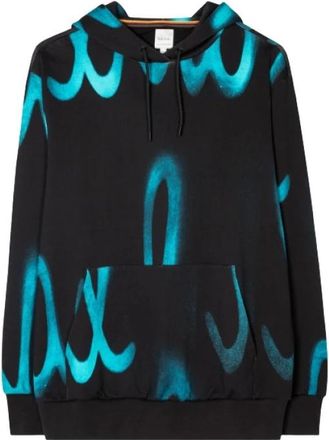 Paul Smith Zwarte Spray Print Hoodie - Heren - Hoodies - Zwart - M - Katoen - Hoodies & sweatvesten