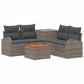 vidaXL Set Di Divani 6 Pz Grigio E Grigio Scuro Vidaxl