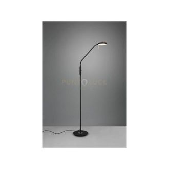 Trio Monza piantana led 12W 1400lm, 2300+3000+4000K con 2 snodi flessibili nero e cromo dimmerabile H.145CM