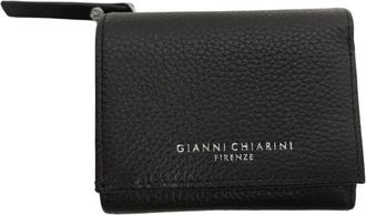 Gianni Chiarini Zwarte Trifold Portemonnee met Ritsvak - Dames - Portefeuilles - Zwart - ONE Size - Leer - Accessoires