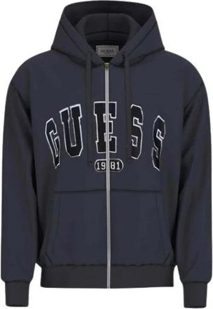 Guess Zip-throughs - Heren - Vesten met rits - Blauw - S - Hoodies & sweatvesten