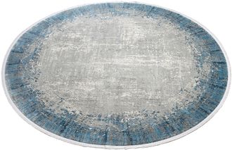 WK Wohnen Teppich »BORDER« rund 8 mm Höhe hochwertiger Viskoseanteil, samtweiche Oberfläche mit 3 D Effekt