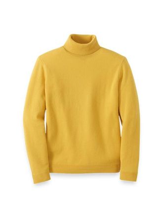 Paul Fredrick Cashmere Turtleneck Sweater in Gold at Nordstrom, Size X-Large