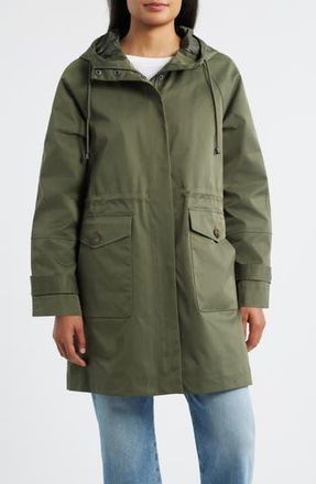 Bernardo Hooded Raincoat in Olive at Nordstrom Rack, Size Large