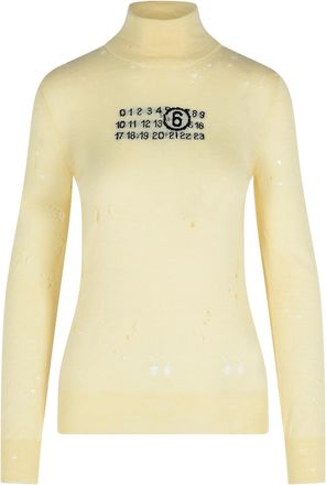 Maison Margiela Cream Virgin Wool Turtleneck Sweater