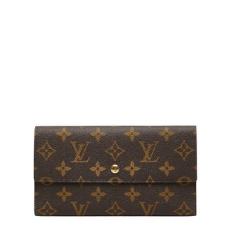 Louis Vuitton Brown Pvc Leather Long Wallet (Tri-Fold) (Pre-Owned)