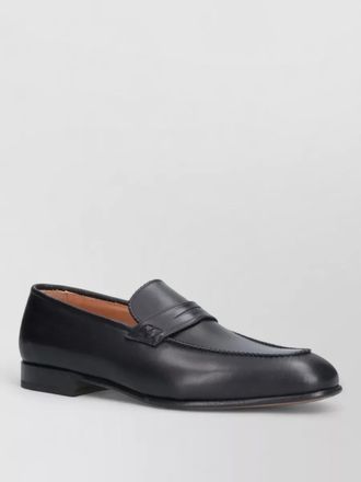 Ferragamo leather sole loafer round toe design