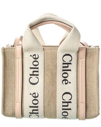 Chlo&eacute; Woody Mini Canvas & Leather Tote