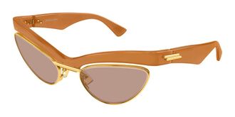 Bottega Veneta BV1480S 005 Womens Sunglasses Gold Size 59