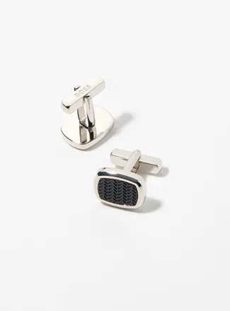 BOSS Mens Black chevron cufflinks