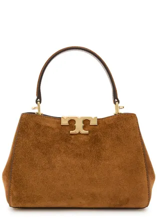 Tory Burch Eleanor Mini T-logo Suede top Handle bag - Caramel