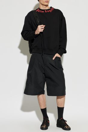 Palm Angels Sweatshirt With Printed Logo, Mens, Black