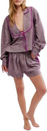 Free People Close to Home Cotton Flannel Short Pajamas in Cactus Flower at Nordstrom Rack, Size X-Small