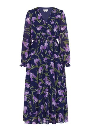 Usha Jurk Dames Blauw Veelkleurig