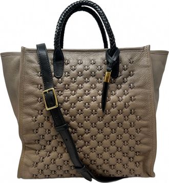 Kempton & Co. Ballabriggs Lazer Criss Cross Tote In Light Brown