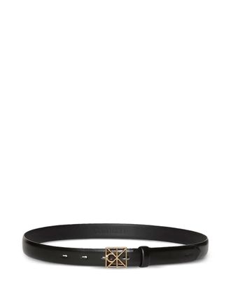 Calvin Klein logo square-buckle belt - women - Calf Leather - 95 - Black