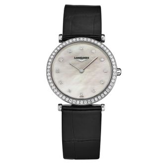 Longines La Grande Classique Quartz Diamond White Mother of Pearl Dial Ladies Watch L4.513.0.87.2