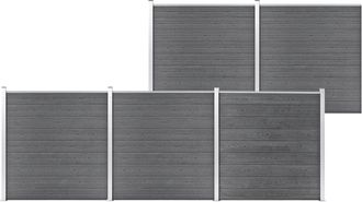 vidaXL Valla De Jard&iacute;n De Wpc Gris 872x186 Cm Vidaxl