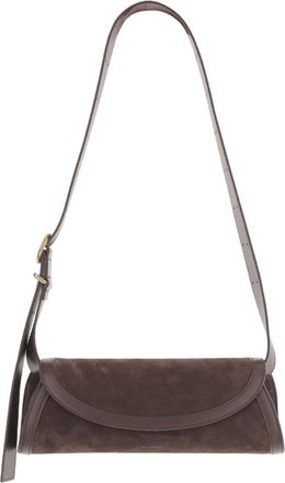Jil Sander Suede Cannolo Shoulder Bag With Adjustable Strap