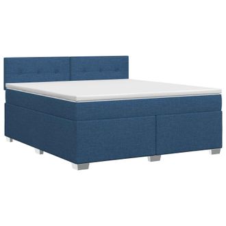vidaXL Letto Box Spring Con Materasso Blu 140 X 190 Cm Tessuto Vidaxl