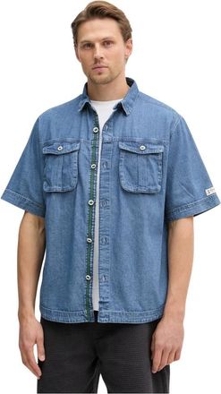 Columbia Acker Rock Twill Korte Mouw Shirt - Heren - Fitness - Blauw - XL - Katoen - Fitness