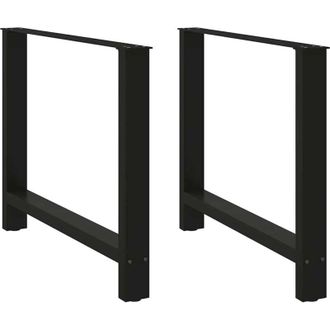 vidaXL Vidaxl - Patas Para Mesa De Comedor Negras (2 Unidades, 90 X 72-73 Cm, Acero)