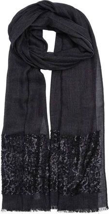 Echo Sequin Border Wrap In Charcoal/black