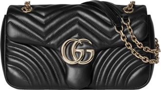 Gucci (WMNS) Gucci GG Marmont Medium Shoulder Bag Black 837267-AAE38-1000