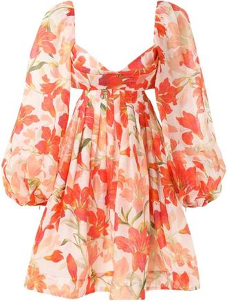 Zimmermann Tranquillity Bralette Mini Jurk - Dames - Zomerkleedjes - Veelkleurig - S - Katoen - Kleedjes