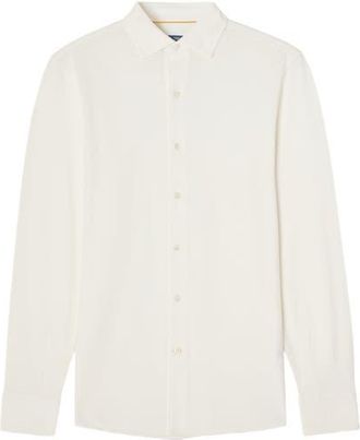 Robert Talbott Foster Long Sleeve Knit Shirt in White at Nordstrom, Size Xxx-Large