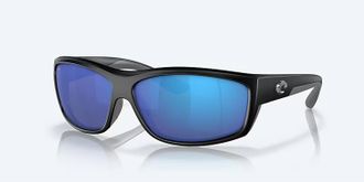 Costa Unisex Saltbreak Polarized Sunglasses In Black Frame Blue Mirror Glass