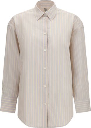 Toteme Womens Shirt Striped Yellow-Sky Viscose Yellow/sky