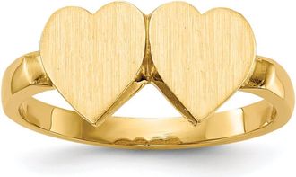 Diamond2Deal 14k Yellow Gold Open Back Heart Signet Ring