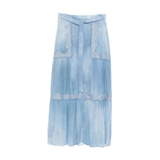 Ermanno Scervino Maxi Skirts, female, Blue, Size: S Denim Viscose Maxi Skirt