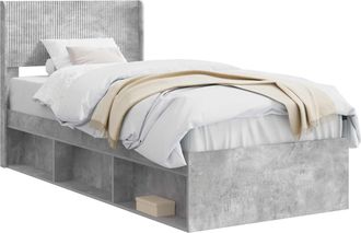 vidaXL Struttura Del Letto Con Stoccaggio E Testata Grigio Cemento Vidaxl