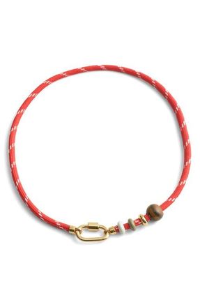 Madewell Semiprecious Carabiner Paracord Necklace in Cerise at Nordstrom