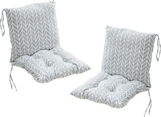 OEM Juego De 2 Cojines Para Silla Con Respaldo, Coj&iacute;n De Asiento, Coj&iacute;n De Respaldo Con Correa, Coj&iacute;n Para Respaldo Bajo, Coj&iacute;n Para Silla De Jard&iacute;n, 40 X