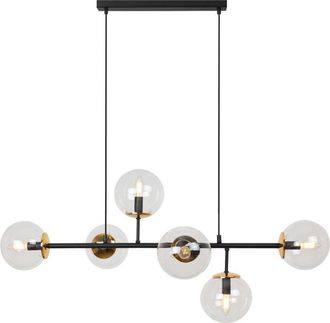 OEM L&aacute;mpara De Techo Siena Negra Y Dorada 6 L&aacute;mpara Plana Sin L&aacute;mpara Forma E14 Brazos Largos