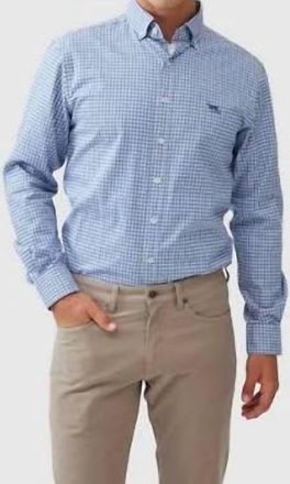 Rodd & Gunn Mens Gunn Check Oxford Long Sleeve Shirt In Sea Blue
