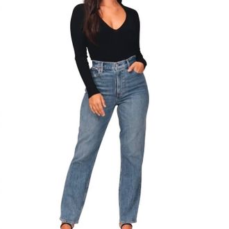 Abercrombie & Fitch 90S Ultra High Rise Straight Jeans In Blue