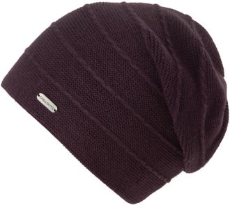 Chillouts Beanie CHILLOUTS Artemis Hat, Damen, rot (bordeaux), Materialmix, Strukturmuster, unifarben, M&uuml;tzen Beanie, mit doppellagiger Verarbeitung, raffiniert