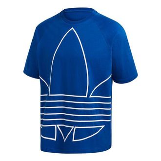 adidas originals Bg Trf out Tee Logo Printing Sports Round Neck Short Sleeve Blue GE6231