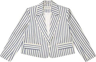 Munthe Jassen, Dames, Veelkleurig, S, Katoen, Elegante Blauw Gestreepte Blazer