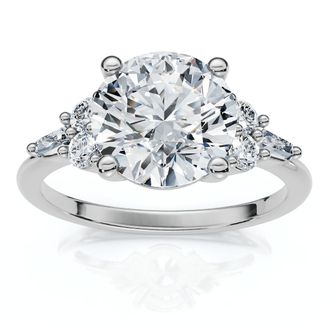 Pompeii3 Certified 2 1/10Ct Diamond Baguette Engagement Ring 14k Gold or Pt Lab Grown