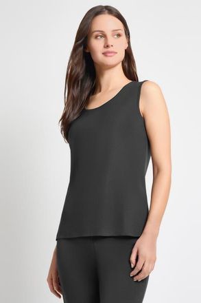 Ming Wang Mid Length Scoop Neck Knit Tank in Granite at Nordstrom, Size Xx-Small