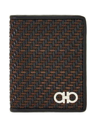 Ferragamo woven leather cardholder - men - CALFSKIN/Calf Suede - One Size - Brown