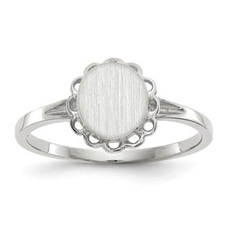 Diamond2Deal 14k White Gold Open Back Signet Ring